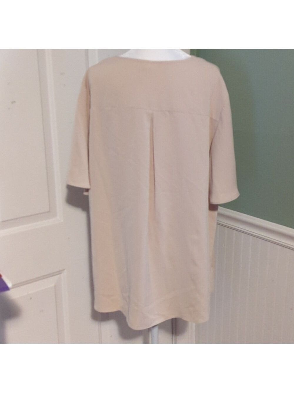 Anyally Nude Short Sleeve Top Blouse 2XL - Picture 7 of 11